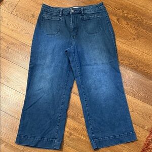 Sonoma Dark Blue Wide-Leg Crop Trouser Jeans